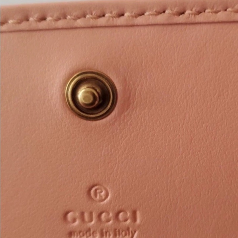 GG Marmont Matelasse Compact/Card Wallet Peach NEW In BOX! - Picture 10 of 11